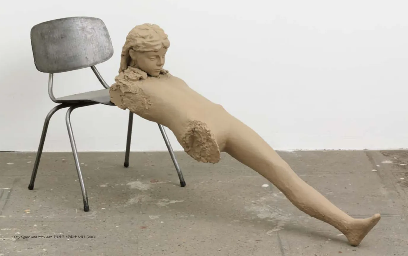 Mark Manders, Clay Figure with Iron Chair, 2009